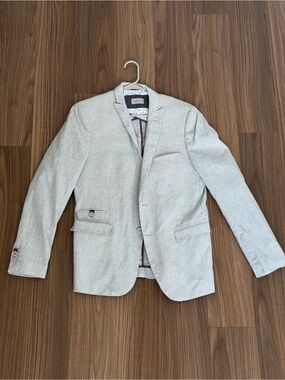 Men's Light Gray Textured Sport Coat - Unbranded